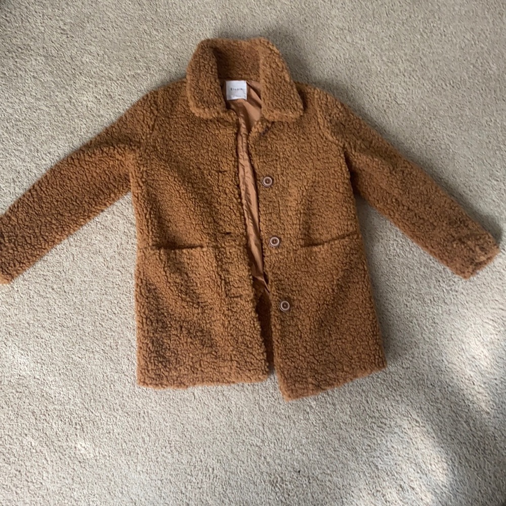 light brown button up sherpa